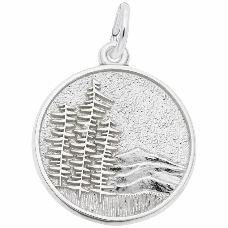 Silver Mountain Scene Charm Charms & Pendants