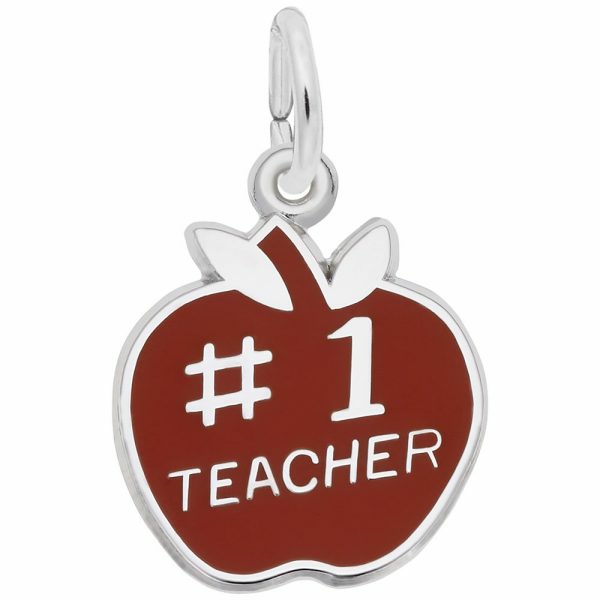 Silver Number One Teacher Charm Charms & Pendants