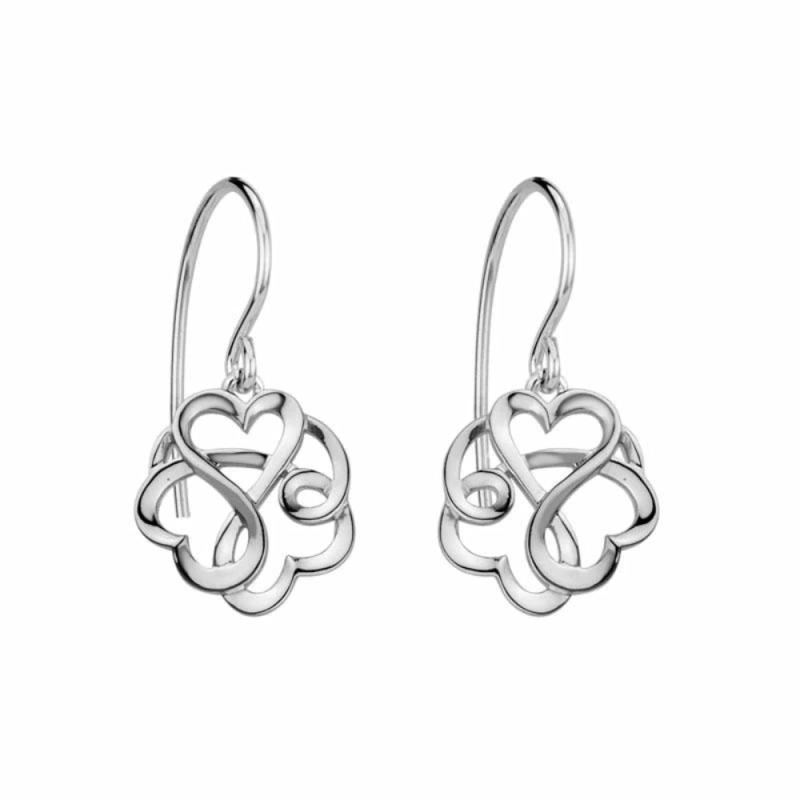 Silver Open Entwined Hearts Earrings Earrings