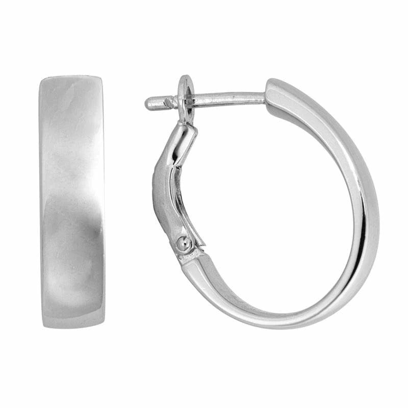 Silver Oval Hoop Earrings Earrings