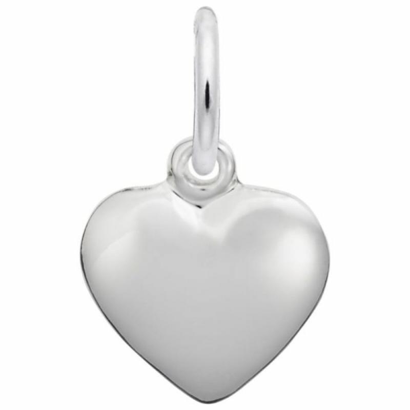 Silver Puffed Heart Charm Charms & Pendants