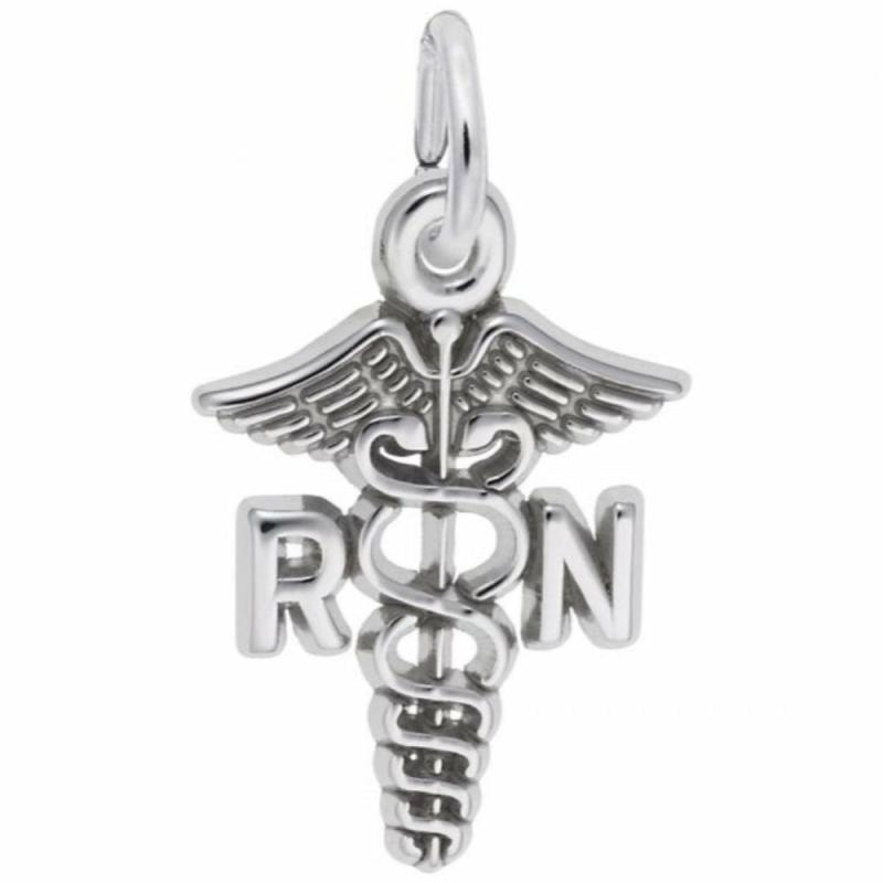 Silver Rn Caduceus Charm Charms & Pendants