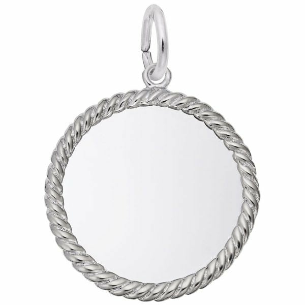 Silver Rope Disc Charm Charms & Pendants