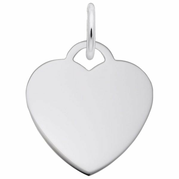 Silver Small Heart Disc Charms & Pendants