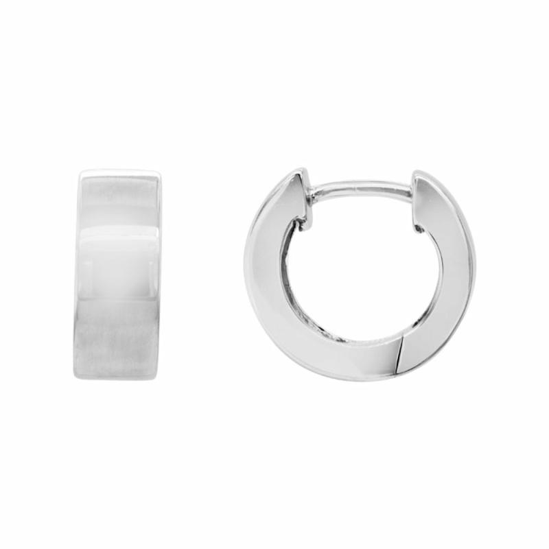 Silver Square Edge Hoop Earrings Earrings