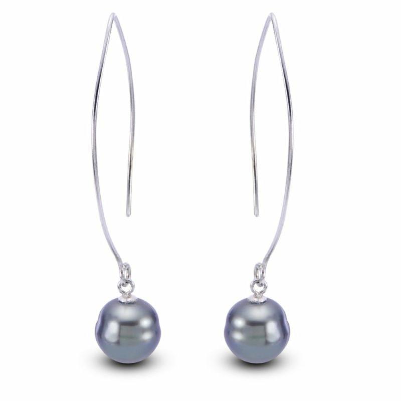 Silver Tahitian Pearl Earrings Earrings