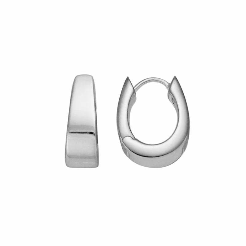 Silver Tapered Hoop Earrings Earrings