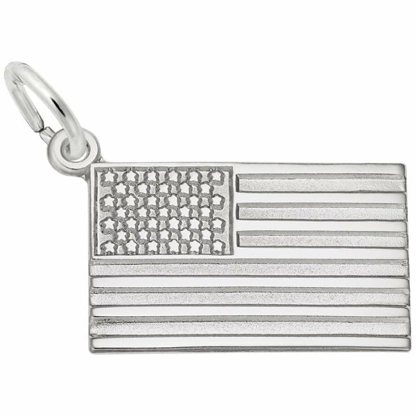 Silver U.S. Flag Charm Charms & Pendants