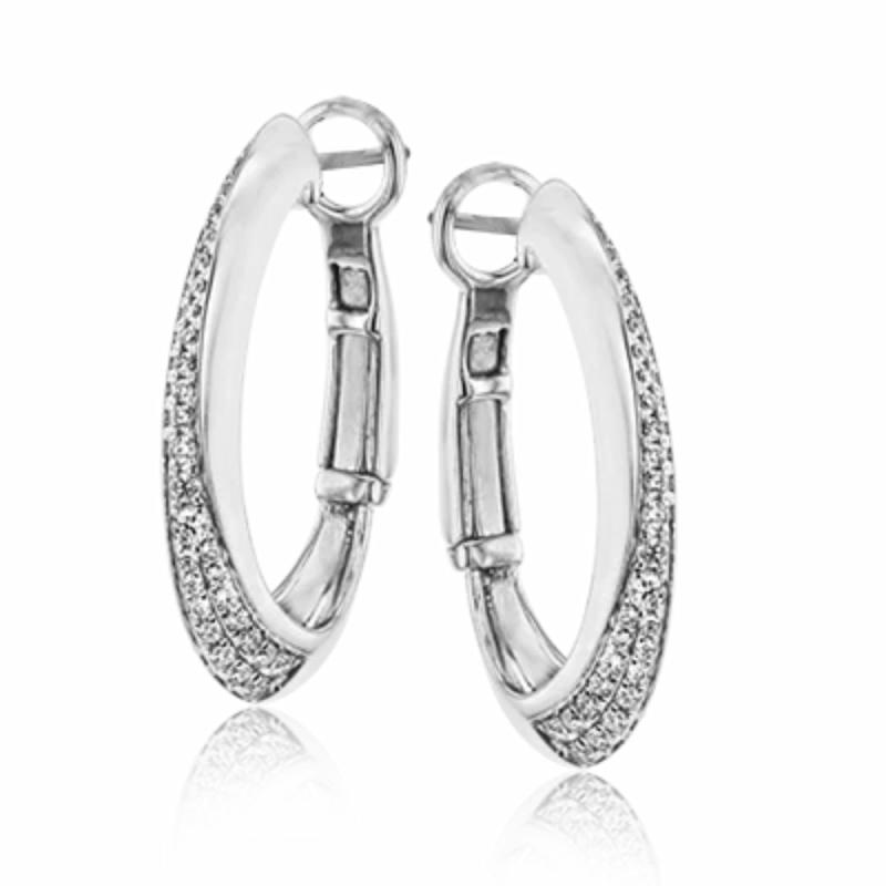 Simon G. 18K Clio Hoop Earrings With Diamonds Earrings