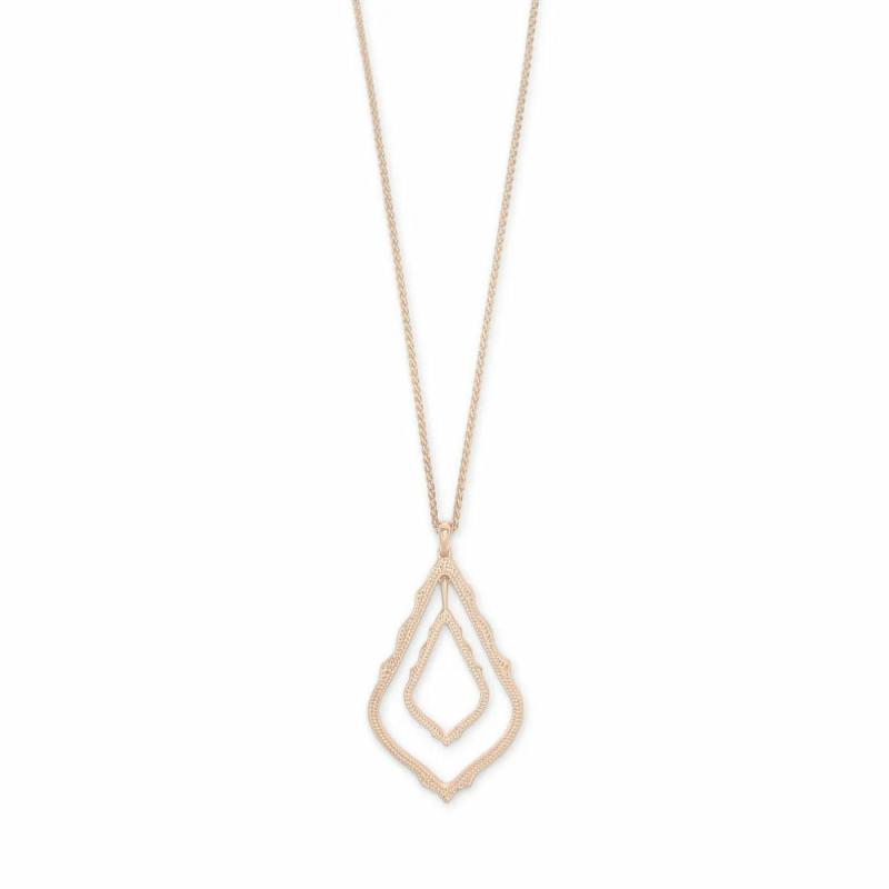 Simon Rose Gold Long Pendant Necklace Jewelry