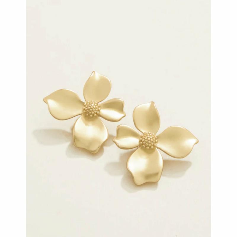 Wallflower Stud Earrings – Gold Earrings