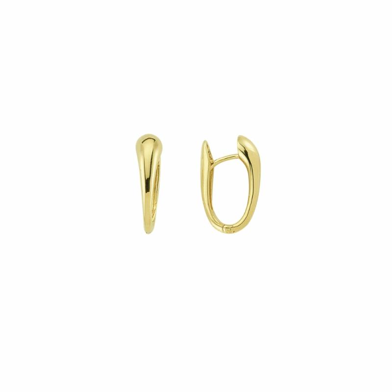 14K Polished Reversed Tapered Hoop Earrings Earrings