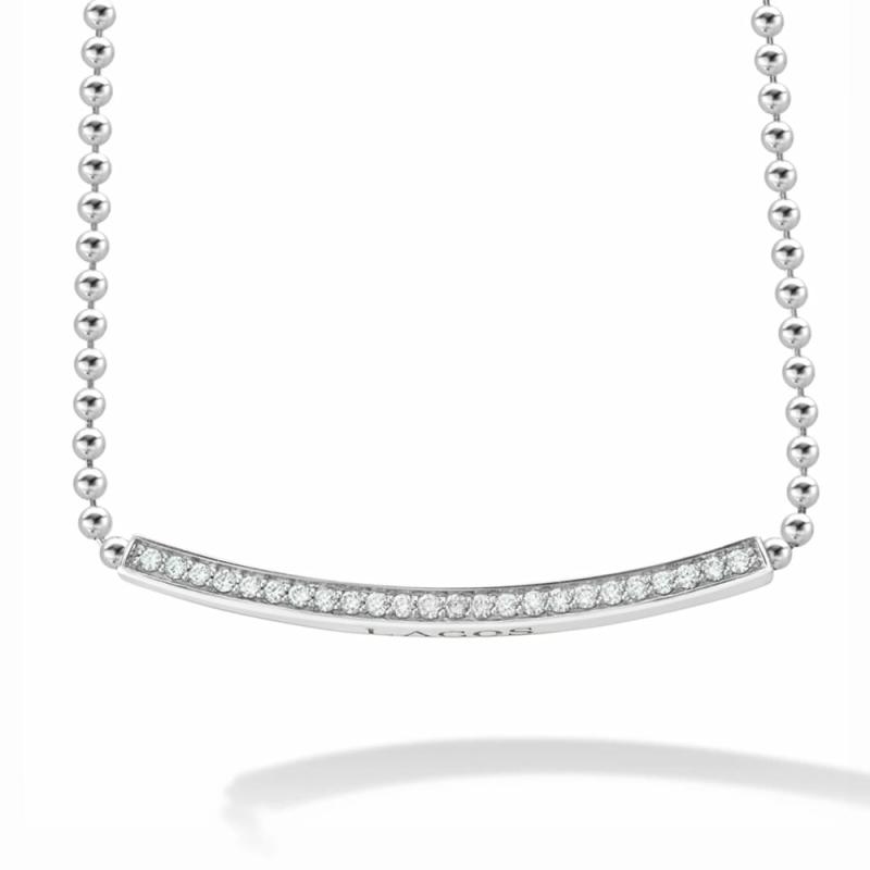 Caviar Spark Large Station Diamond Beaded Necklace Jewelry