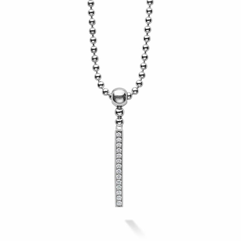 Caviar Spark Linear Diamond Pendant Necklace Jewelry