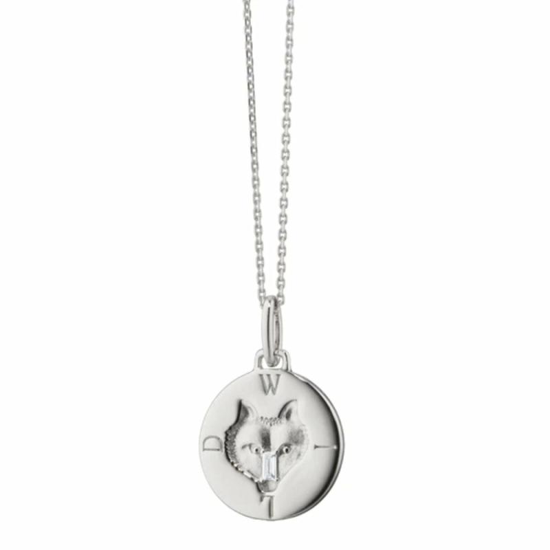 “Wild” Wolf Silver Itaglio Charm Pendant Necklace Jewelry