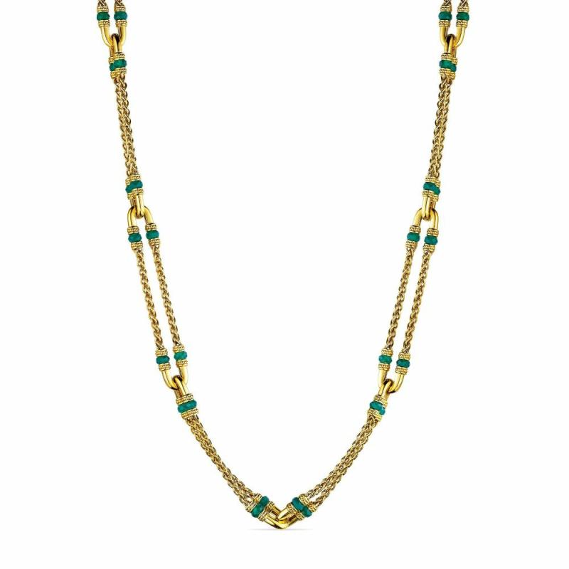 Ocean Reef Statement Chain With Green Chalcedony Jewelry