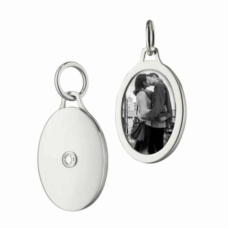 Oval Half Locket With Sapphire Jewelry