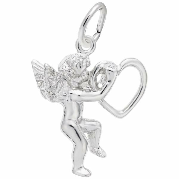 Silver Angel With Heart Charm Charms & Pendants