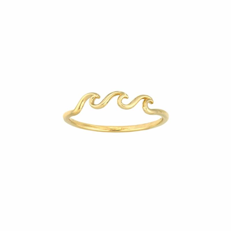 14K Gold Triple Wave Ring Jewelry