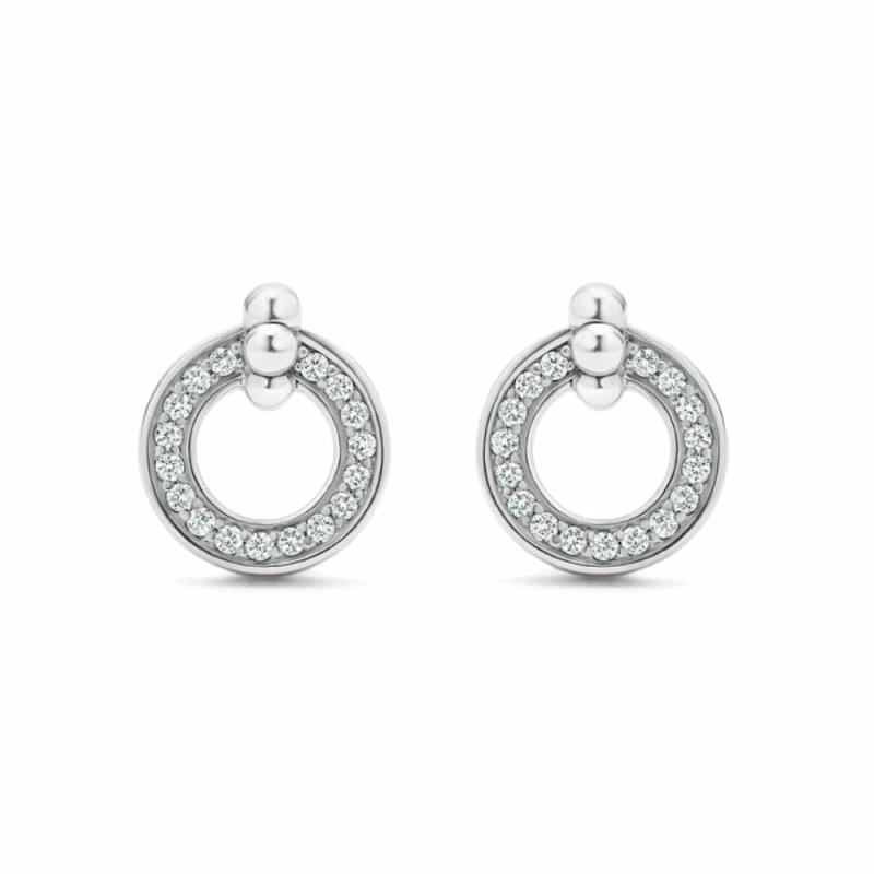 Caviar Spark Diamond Circle Stud Earrings Earrings