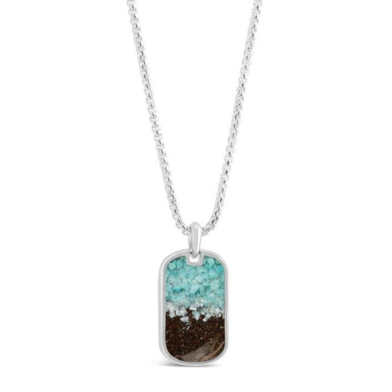 Dune Silver 20″ Ocean Turquoise Gradient Travel Tag Necklace Jewelry