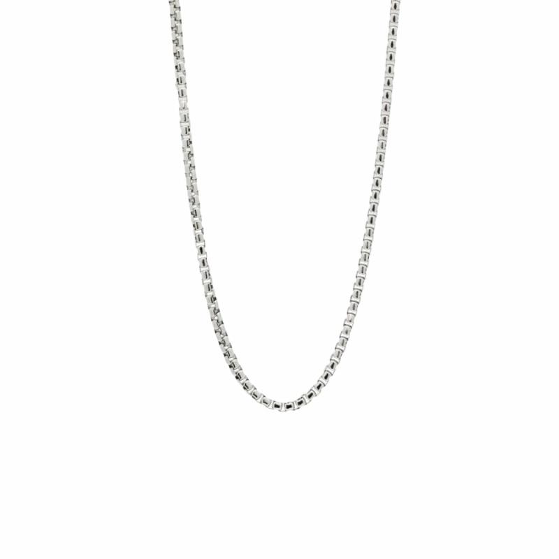 Silver Box Chain Necklace, 22″ Jewelry