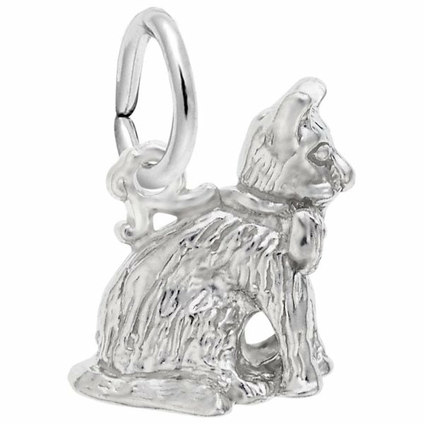 Silver Sitting Cat Charm Charms & Pendants