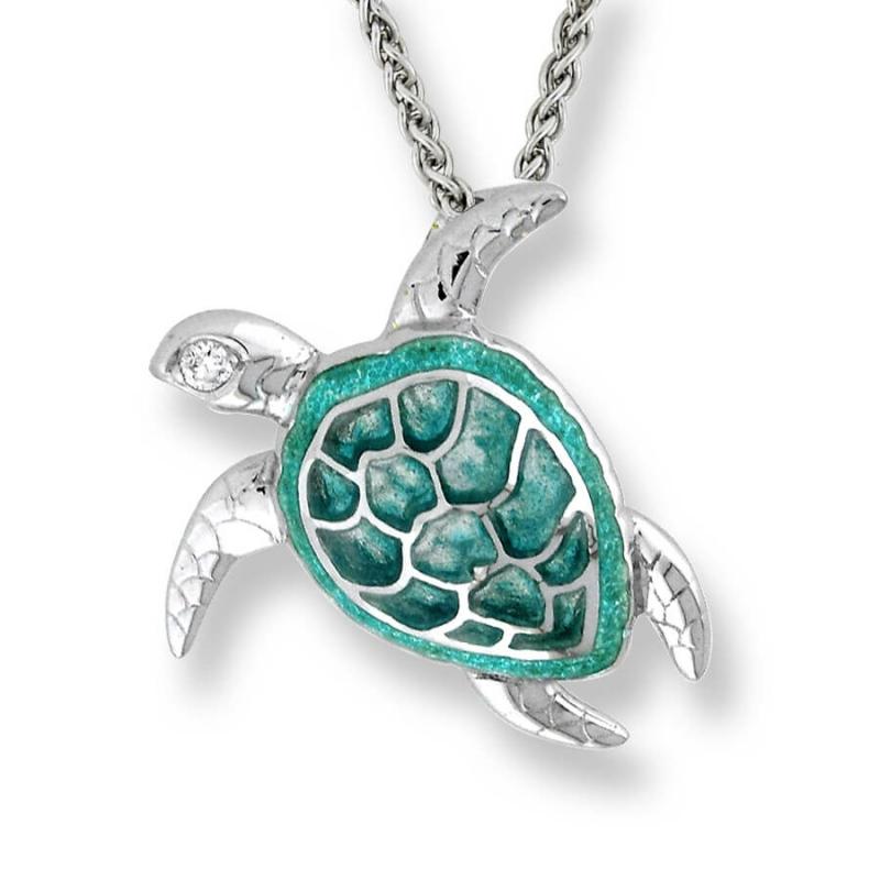 Green Turtle Necklace Jewelry